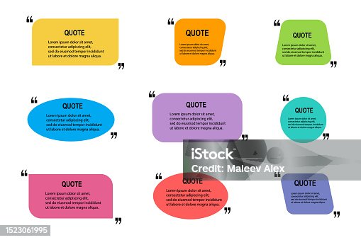 istock Set of vector quote templates. 1523061995
