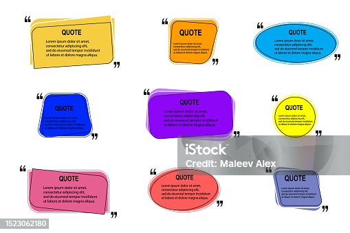 istock Set of vector quote templates. 1523062180