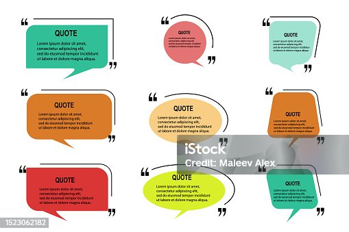 istock Set of vector quote templates. 1523062182