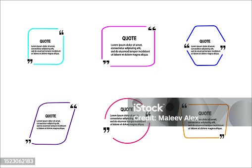 istock Set of vector quote templates. 1523062183