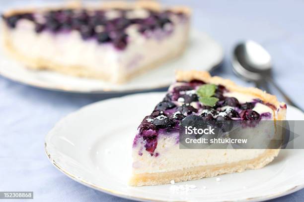 Blueberry Cheesecake Stock Photo - Download Image Now - Cheesecake, Blueberry, Purple