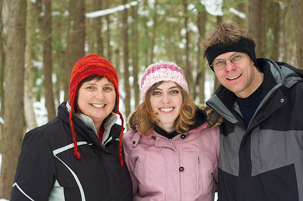 istock Happy Family in Winter Forest 152309329