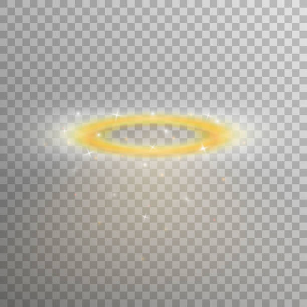 Glossy realistic halo, angel ring, Saint aureole symbol. Vector illustration EPS 10