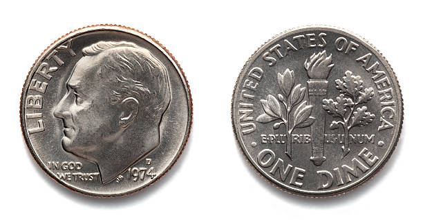 istock Uncirculated Mint Condition 1974 US Dime Macro 152312158