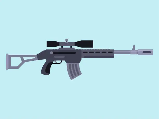 Vector illustration of SWAT sniper weapon