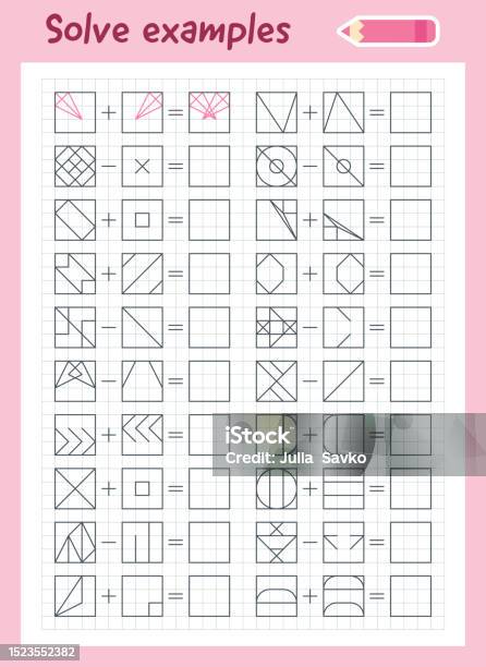 Logic Pattern Exercise Logic Exercises For Children Solve Examples According To The Model ...