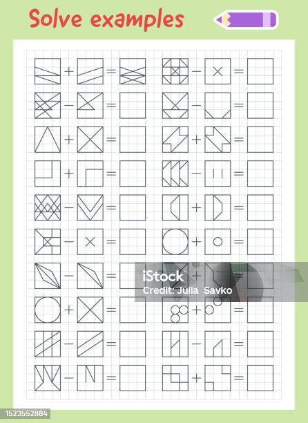 Logic Pattern Exercise Logic Exercises For Children Solve Examples According To The Model ...