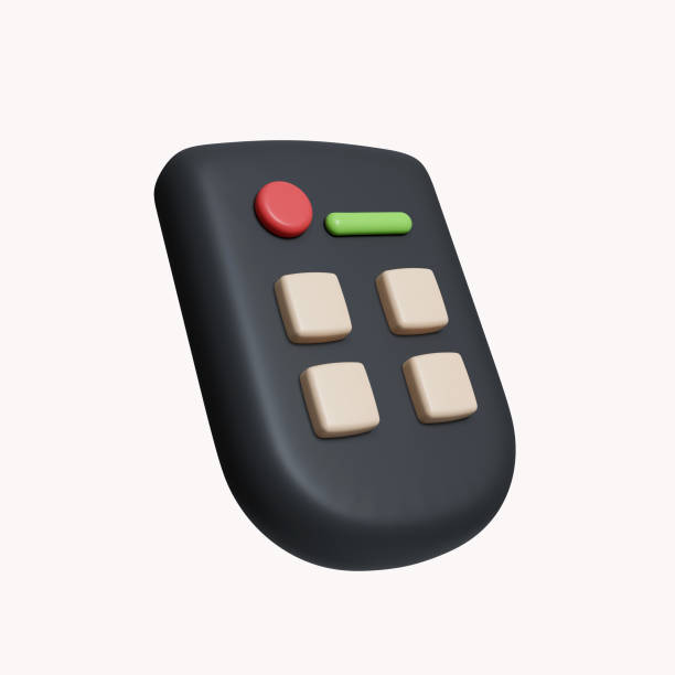 istock 3d remote control. tv connection. icon isolated on white background. 3d rendering illustration. Clipping path. 1523900510