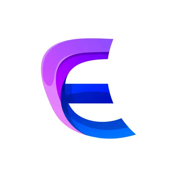 Vector illustration of creative letter E colorful logo design