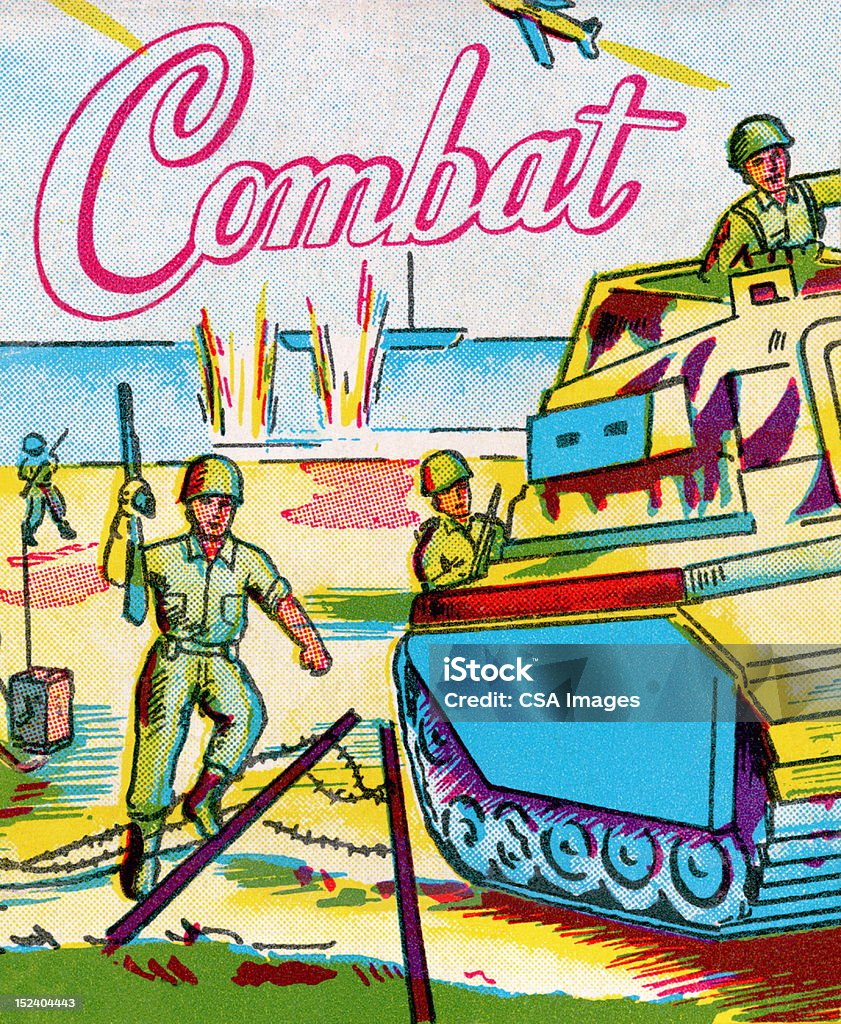 Combat Battle Scene Activity stock illustration