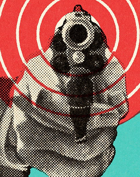 Close Range Handgun Close Range Handgun crime illustrations stock illustrations