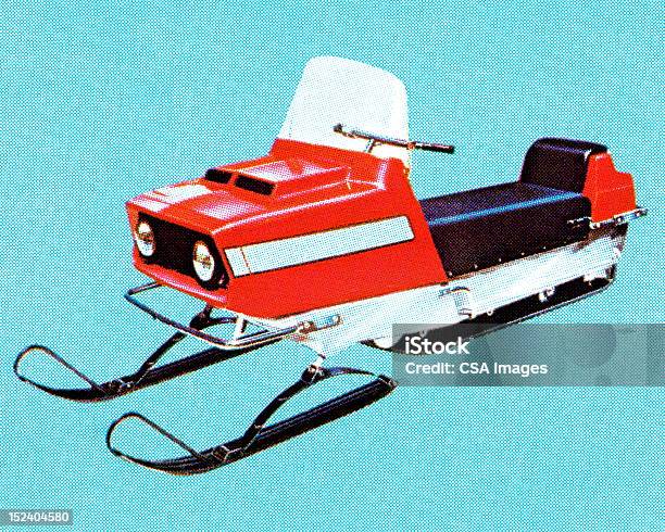 Vetores de Vintage Para Snowmobile e mais imagens de Motoneve - Motoneve, Ausência, Divertimento