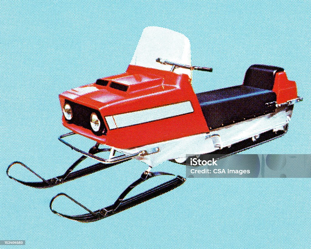Vintage Snowmobile Snowmobile stock illustration