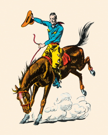 Cowboy Riding Bucking Bronco