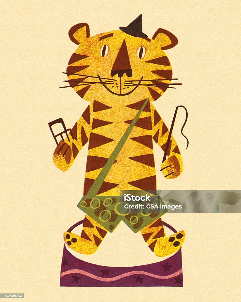 Tigre dans un cirque - Illustration de Apprivoisé libre de droits