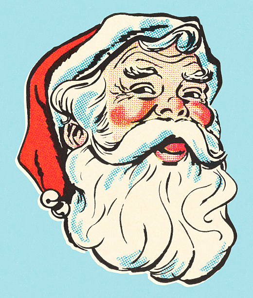 ilustraciones, imágenes clip art, dibujos animados e iconos de stock de santa noel - color image colored background close up human face