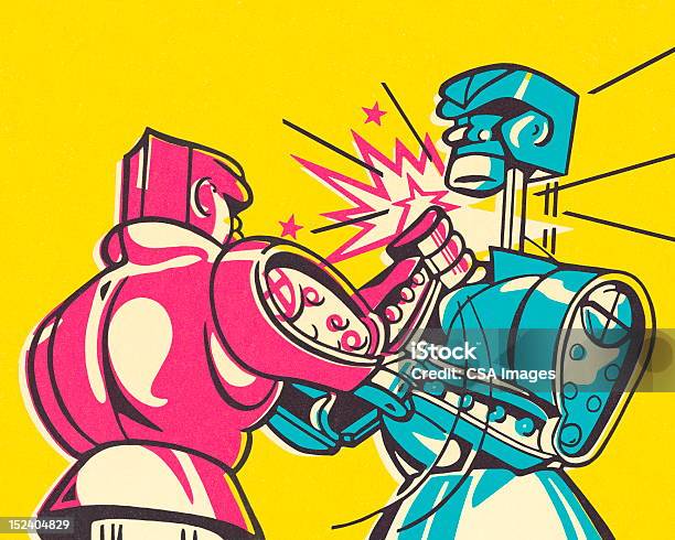 Boxing Robots Stock Illustration - Download Image Now - Robot, Boxing - Sport, Fighting