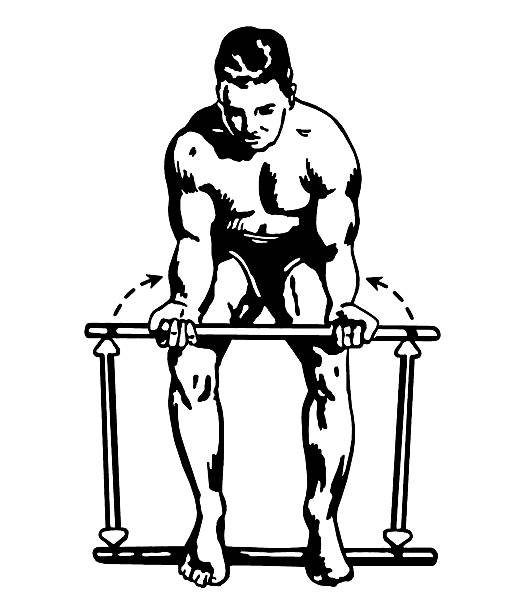 człowiek ćwiczyć - muscular build white background men shirtless stock illustrations