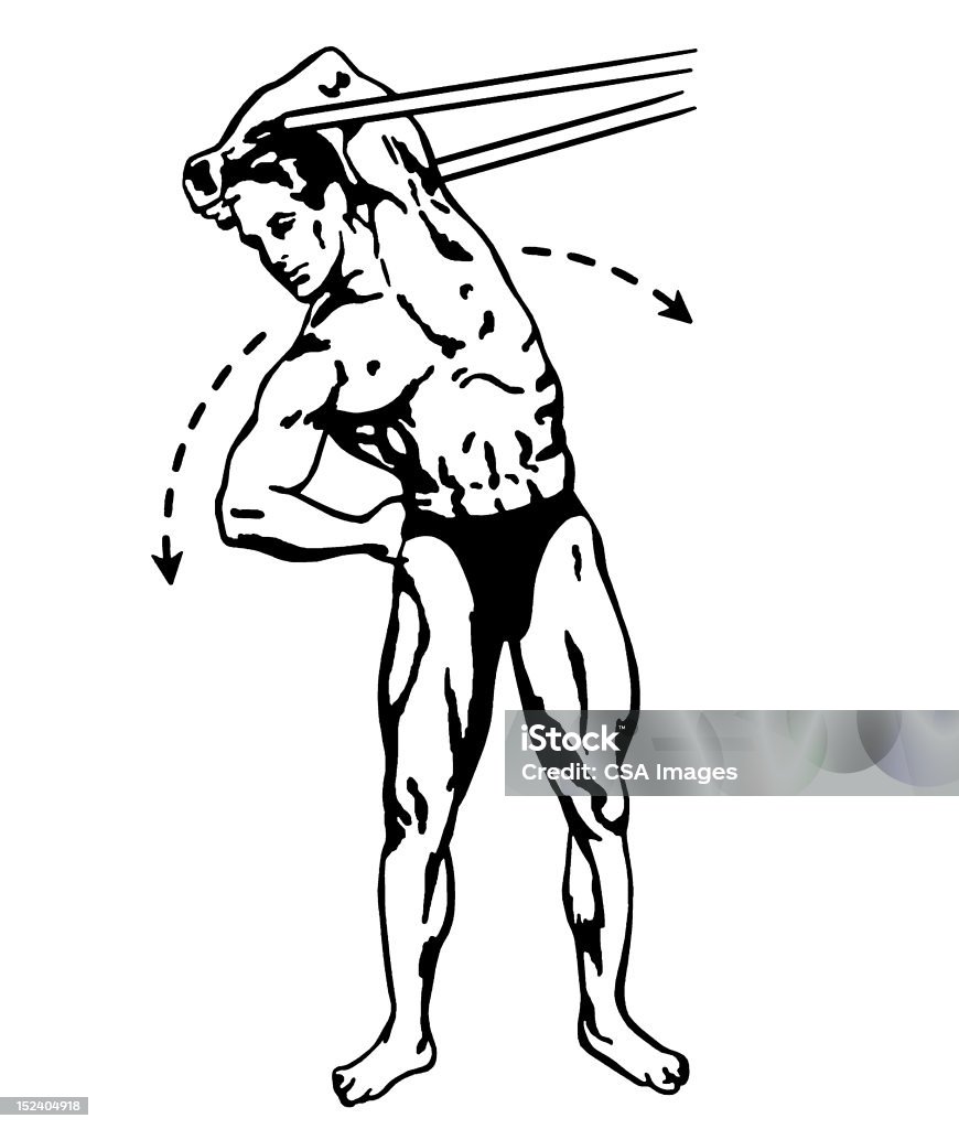 Uomo di esercizio - Illustrazione stock royalty-free di A petto nudo