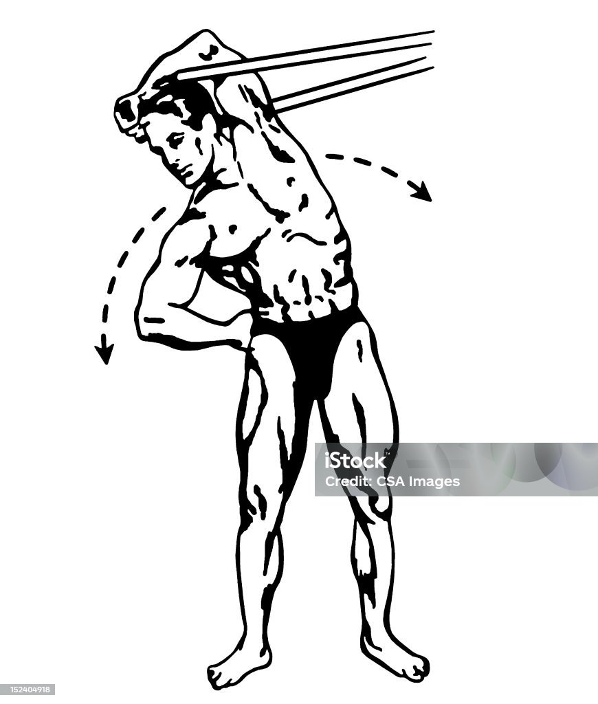 Homem exercitar - Ilustração de Estilo retrô royalty-free