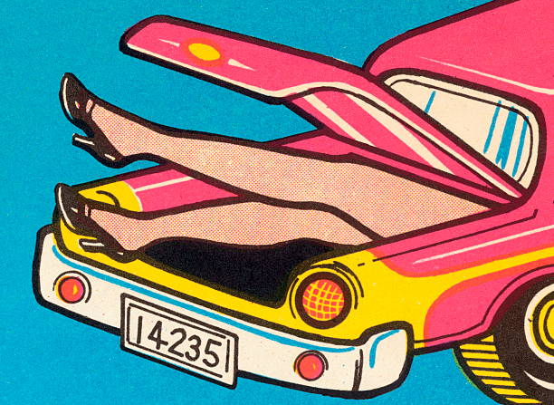 Woman's Legs in Car Trunk Woman's Legs in Car Trunk woman legs open stock illustrations
