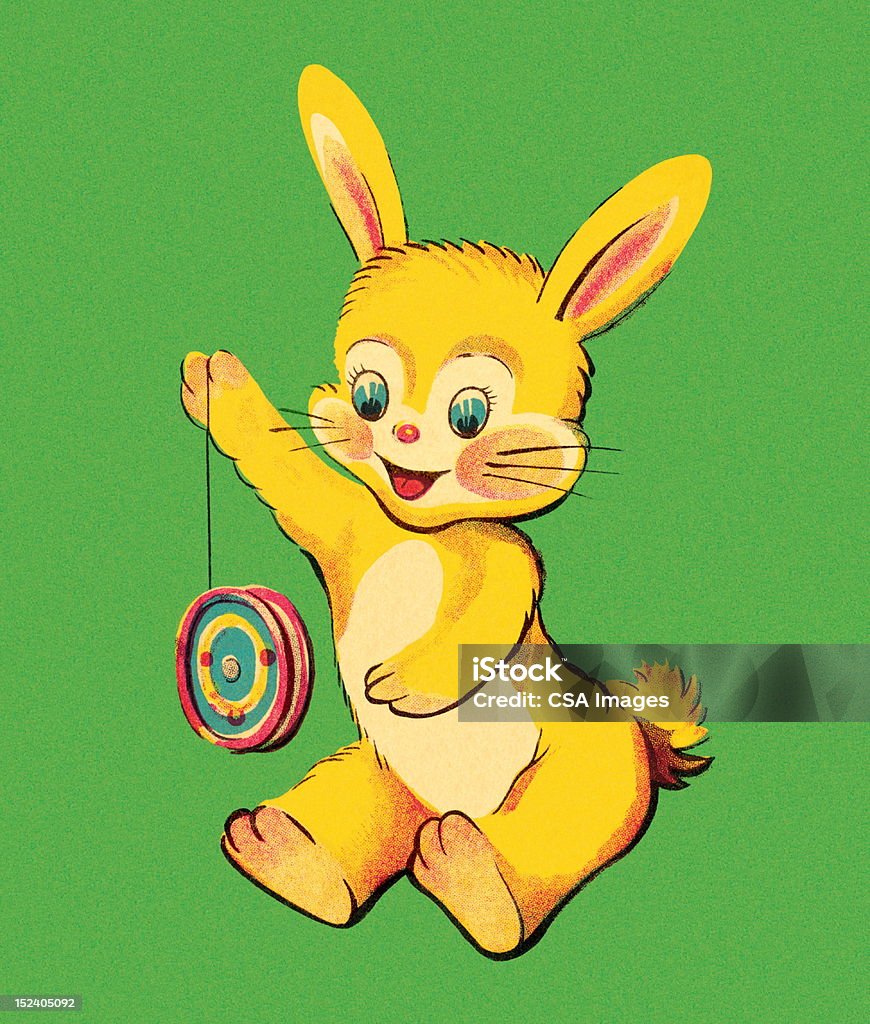 Кролик, играя с Йо-йо - Стоковые иллюстрации Без людей роялти-фри