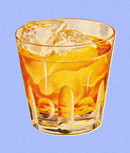 음료입니다 on the rocks - whisky ice cube glass alcohol stock illustrations