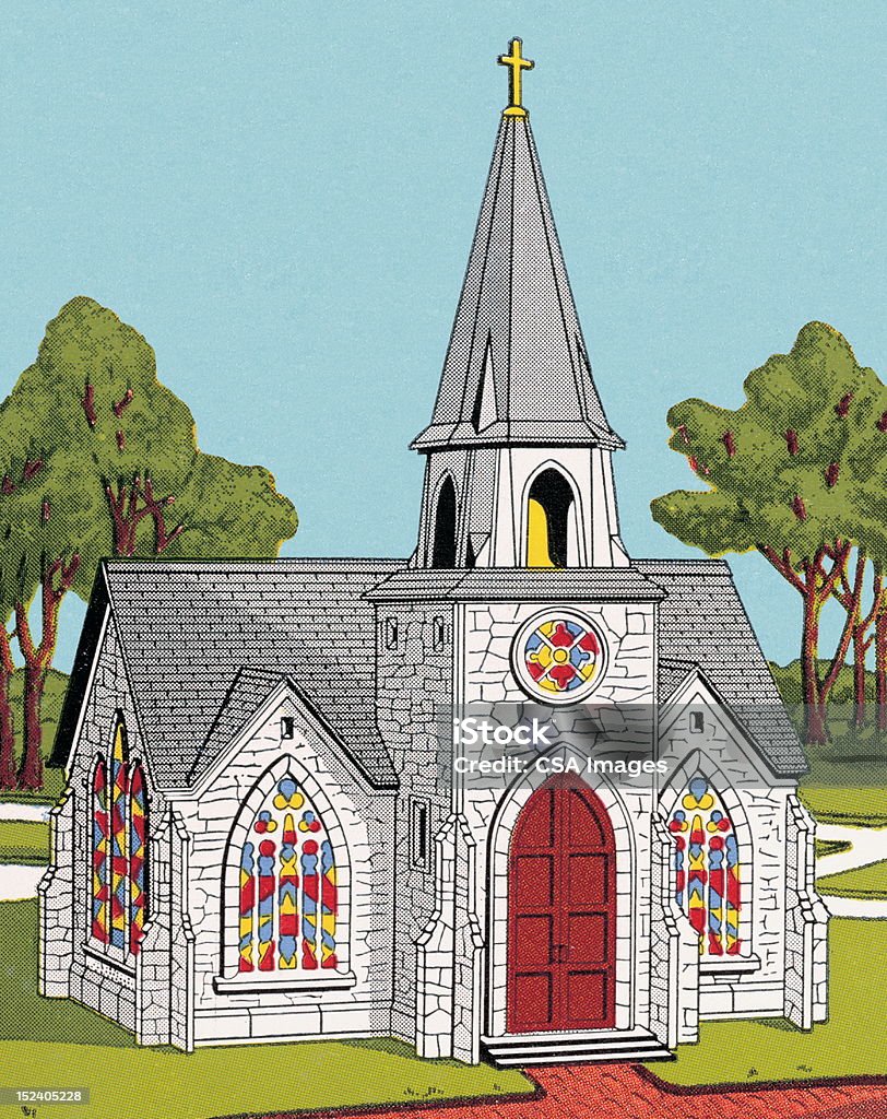 Petite Église pays - Illustration de Arbre libre de droits
