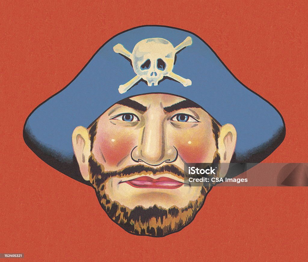 Pirate portant chapeau - Illustration de D'autrefois libre de droits