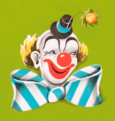 Smiling Clown Wearing Big Bow