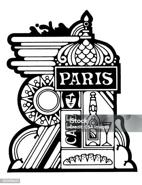 Ilustración de Collage De Café De París y más Vectores Libres de Derechos de Francia - Francia, Anuncio, París