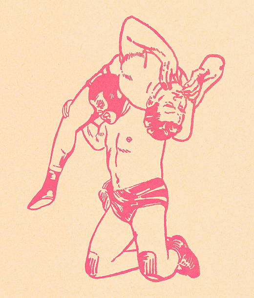 ilustrações de stock, clip art, desenhos animados e ícones de homens wrestlers - wrestling sport two people people