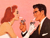 istock Couple Lighting Each Others Cigarette 152405717