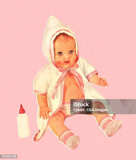 Ilustración de Sudadera Babydoll Usando La Bata De Baño y más Vectores Libres de Derechos de Albornoz - Albornoz, Bebé, Botella