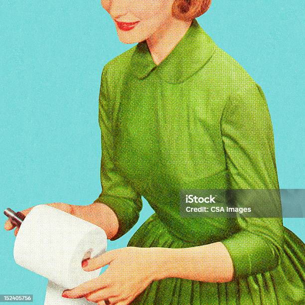 Kobieta Trzymając Papier Toaletowy Rolki - Stockowe grafiki wektorowe i więcej obrazów Papier toaletowy - Papier toaletowy, Barwne tło, Trzymać