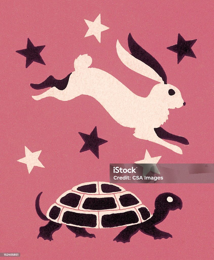 Lièvre et la tortue - Illustration de Lapin - Animal libre de droits