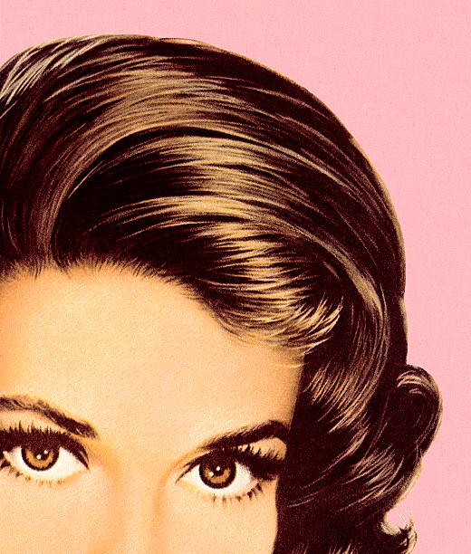 ilustrações de stock, clip art, desenhos animados e ícones de close-up do olho brunette - color image colored background close up human face