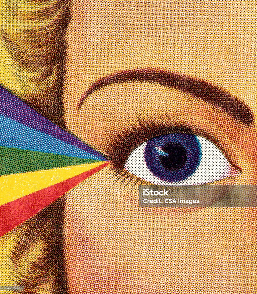 Kobieta's Eye i Rainbow - Zbiór ilustracji royalty-free (Oko)