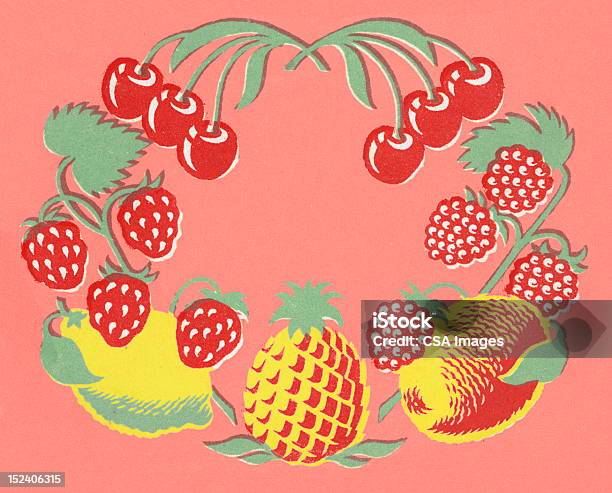 Ilustración de Frontera De Frutas y más Vectores Libres de Derechos de Limón - Limón, Ilustración, Naranja - Fruta cítrica