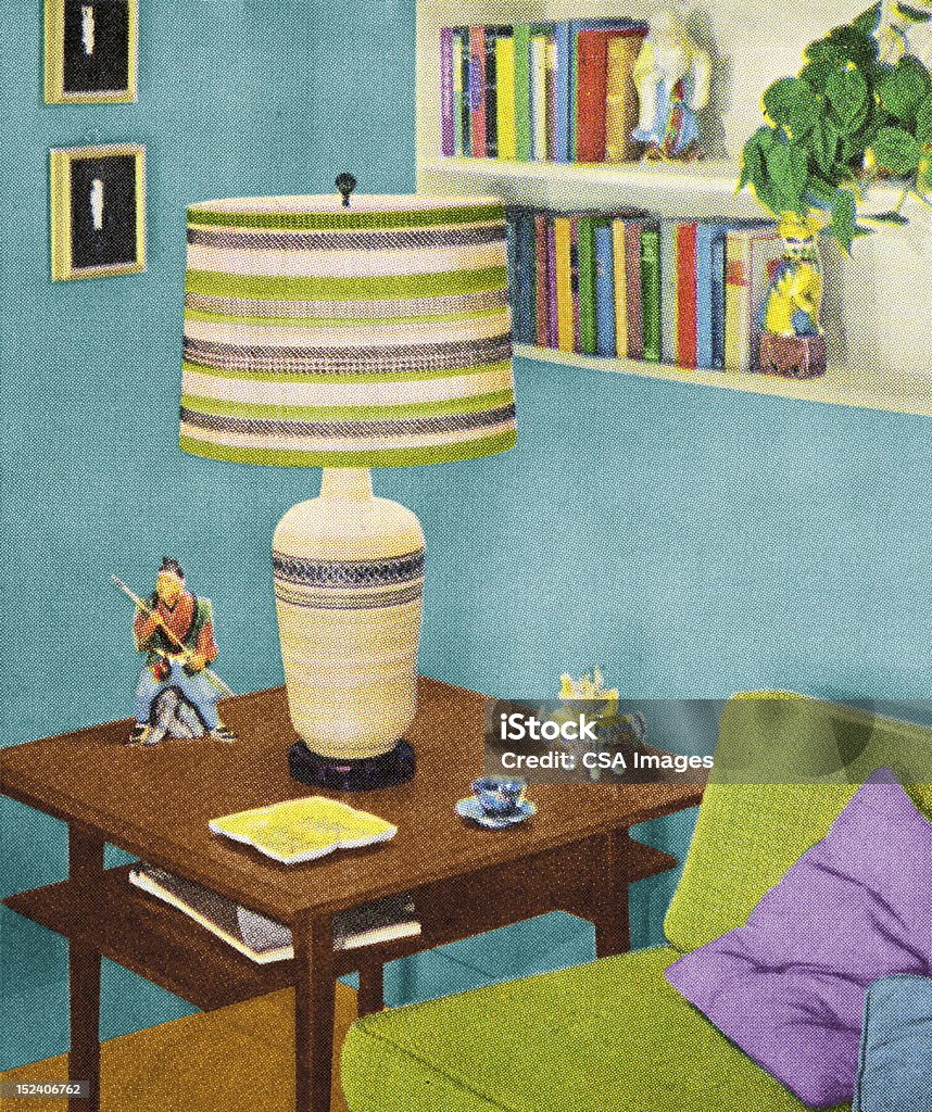 Ende Tisch mit Lampe - Lizenzfrei Abwesenheit Stock-Illustration