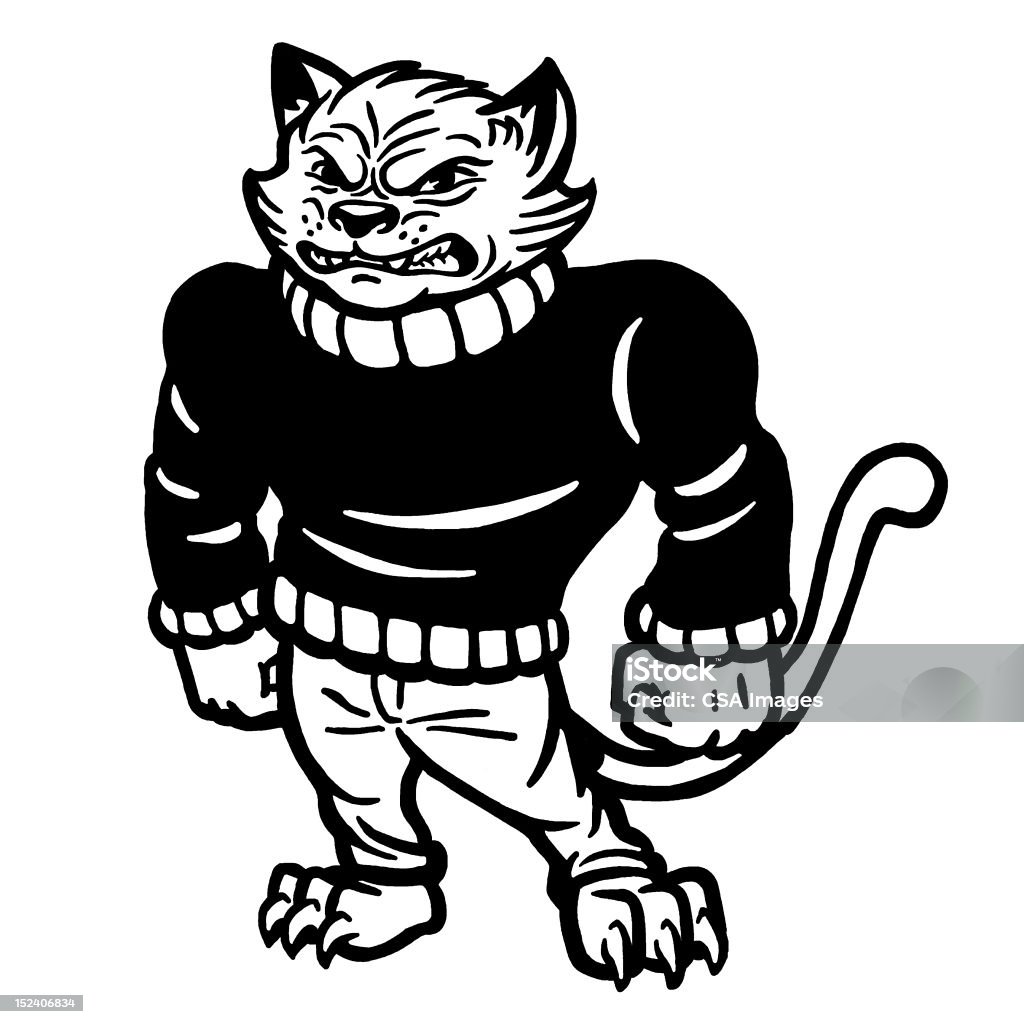 Bobcat w Sweter - Zbiór ilustracji royalty-free (Ryś rudy)