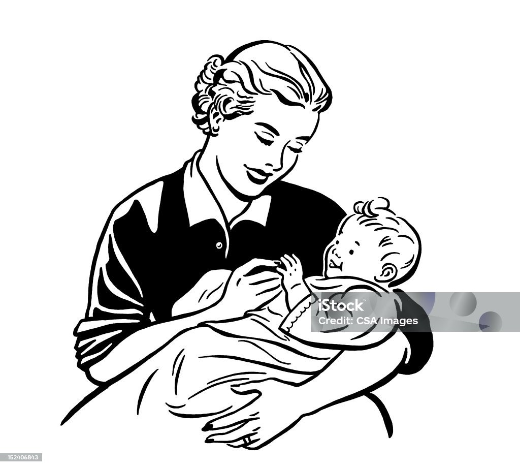 Mulher segurando Baby - Royalty-free Cuidado Ilustração de stock