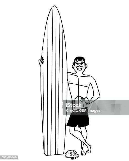 サーフボードを持つ男性 - 1人のベクターアート素材や画像を多数ご用意 - 1人, 30代の男性一人, イラストレーション