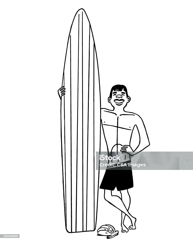 남자, 서핑보드 - 로열티 프리 계절 스톡 일러스트