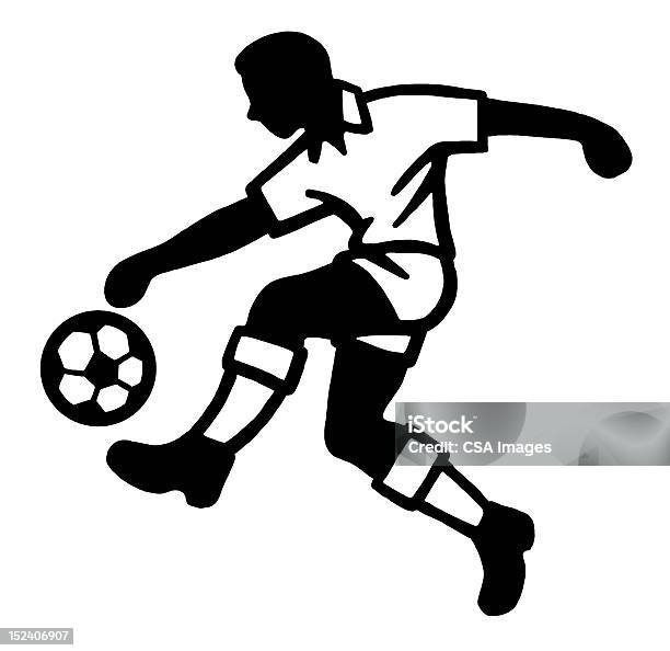 Homem Com Bola De Futebol - Arte vetorial de stock e mais imagens de Adulto - Adulto, Ao Ar Livre, Arte Linear