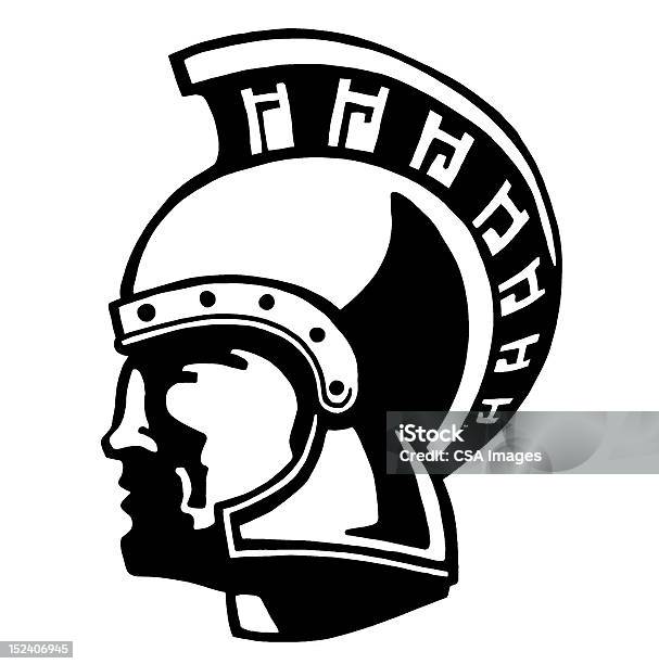 Trojan Warrior Stock Illustration - Download Image Now - Gladiator, Human Face, Warrior - Person