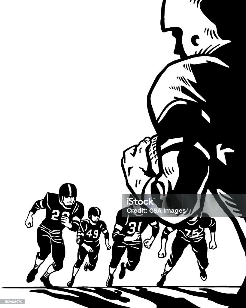 Joueurs de Football, Running - Illustration de Équipe de football américain libre de droits