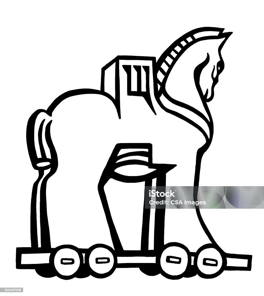 Cavalo de Troia - Royalty-free Arte Linear Ilustração de stock