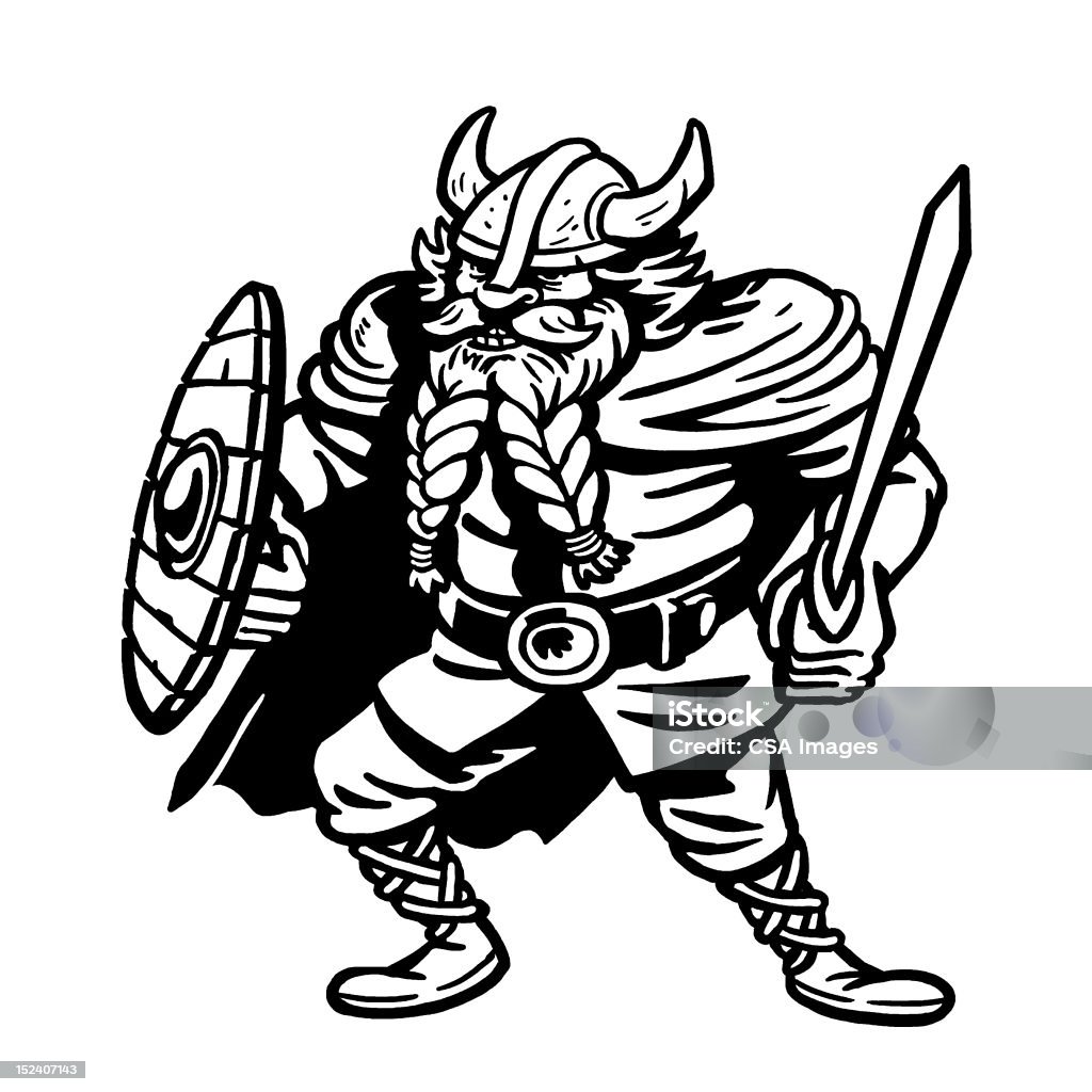 Viking guerrero - Ilustración de stock de Actitud libre de derechos