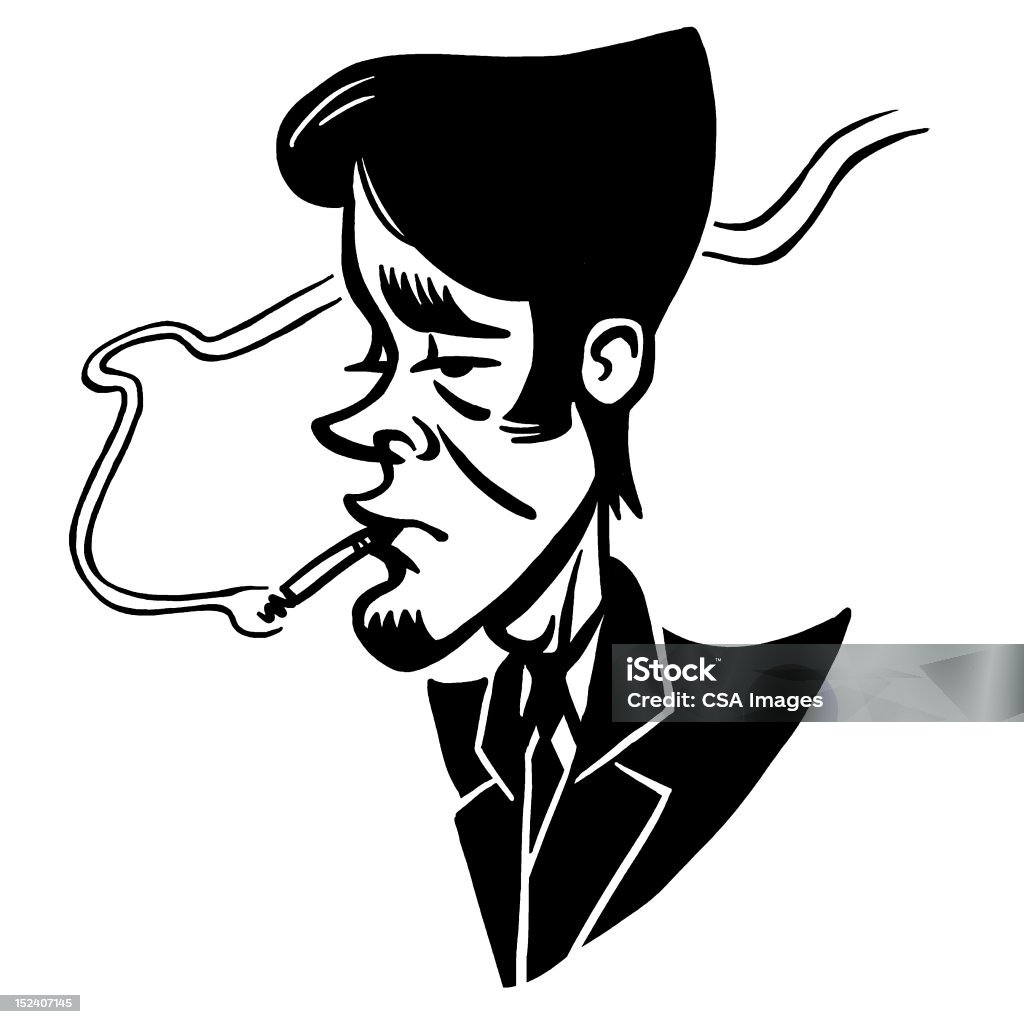 男性喫煙） - 1人のロイヤリティフリーストックイラストレーション